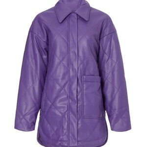 Apparis Stevie Faux Leather Coat – Purple Quilted Beauty